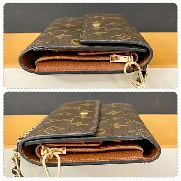 Louis Vuitton Monogram Trifold Wallet to Shoulder Crossbody Bag 💼 LT04 - Picture 11 of 14